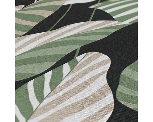 Papier peint avec motif de feuilles