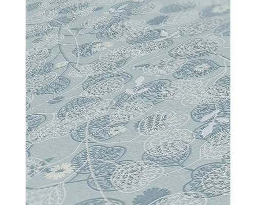 Gros plan d''un papier peint avec un motif de feuilles et de fleurs