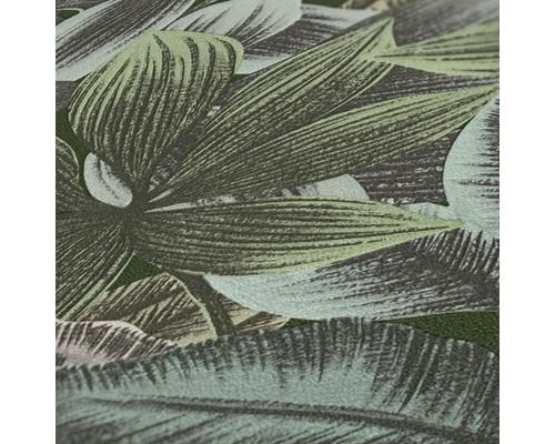 Gros plan d''un papier peint avec des motifs végétaux