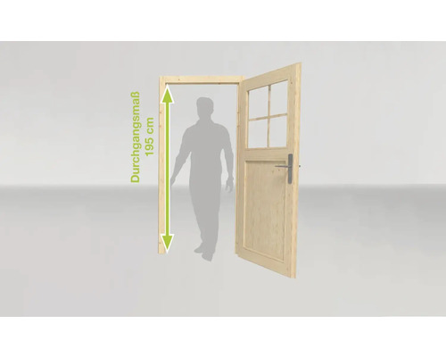Porte en bois avec une largeur de passage de 195 centimètres