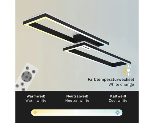 Rechteckige Deckenleuchte mit Fernbedienung zur Farbtemperatursteuerung