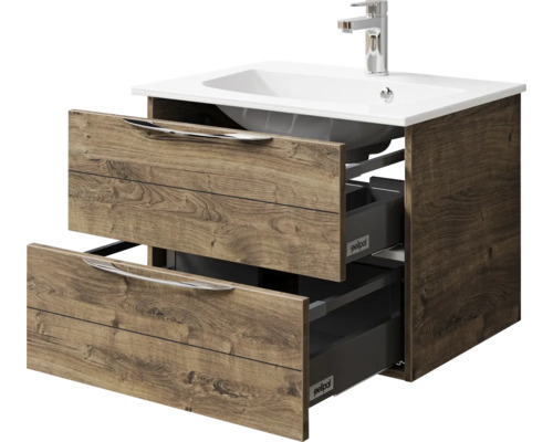 Meuble sous-lavabo avec deux tiroirs et lavabo