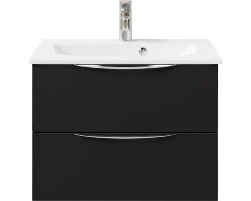 Waschtischunterschrank mit zwei Schubladen, Keramikwaschbecken und Armatur