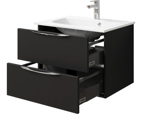 Waschtischunterschrank mit zwei Schubladen und Waschbecken