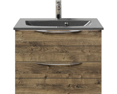 Waschtischunterschrank mit zwei Schubladen und Aufsatzwaschbecken