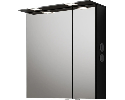 Armoire de toilette à miroir avec éclairage et deux portes