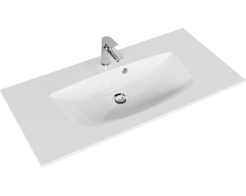 Waschtisch mit Armatur in Weiss