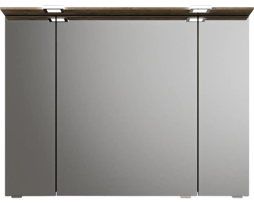 Armoire de toilette à miroir avec trois portes et éclairage intégré