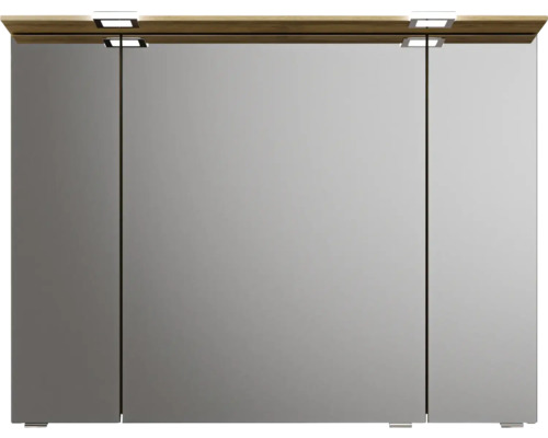 Armoire de toilette avec étagère en bois et éclairage