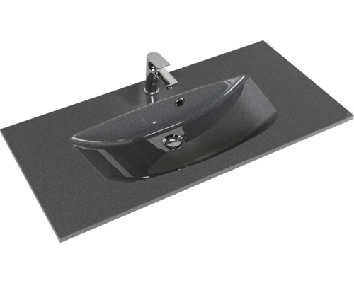 Plan de toilette avec vasque à poser et robinetterie