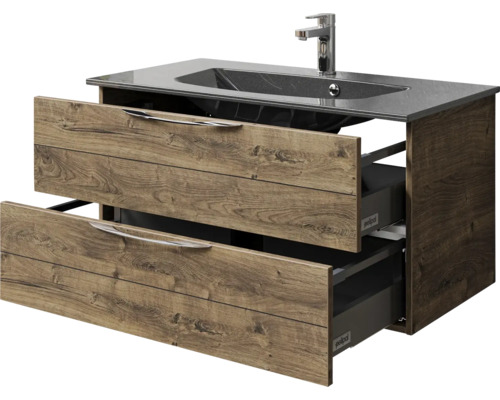 Meuble sous-lavabo avec lavabo et deux tiroirs