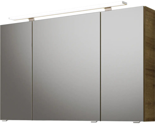 Armoire de toilette à miroir avec éclairage et trois portes