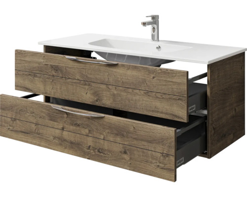 Waschtischunterschrank mit zwei Schubladen und Waschbecken