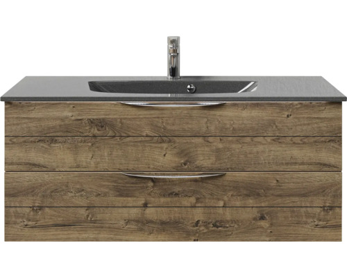 Waschtischunterschrank mit zwei Schubladen, Waschbecken und Armatur