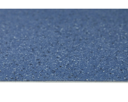 Nahaufnahme eines blauen PVC-Bodens mit Sprenkelmuster