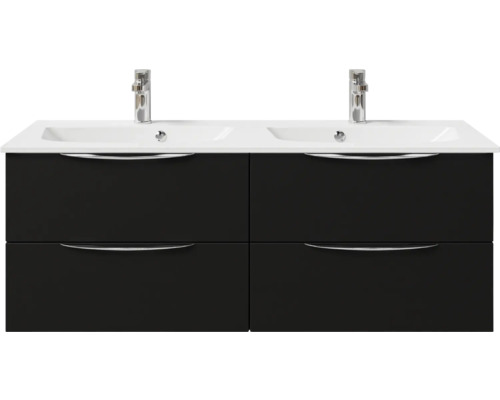 Doppelwaschtisch mit vier Schubladen und Armaturen