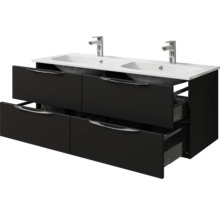 Waschtischunterschrank mit zwei Waschbecken und Schubladen