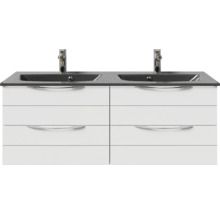 Meuble-lavabo double avec meuble sous-vasque et quatre tiroirs