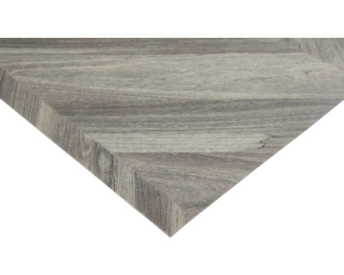 Detailansicht einer Tischplatte mit Holzoptik