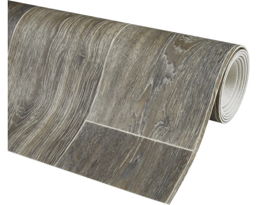 Gerollter Vinylboden mit Holzoptik.