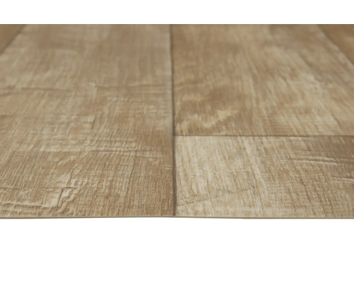 Nahaufnahme von Vinylboden in Holzoptik.