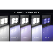 Lampe d''aquarium avec différents réglages d''éclairage pour différents moments de la journée et différentes plantes