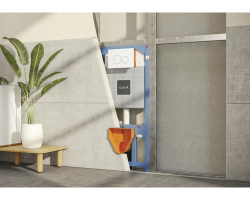 Bâti-support pour WC avec réservoir de chasse et logo Vitra