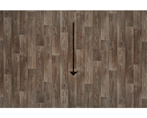 Pose de sol vinyle avec indication de la direction de la flèche