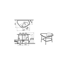 Schéma technique d''un meuble-lavabo avec dimensions