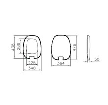 Schéma technique de WC avec dimensions