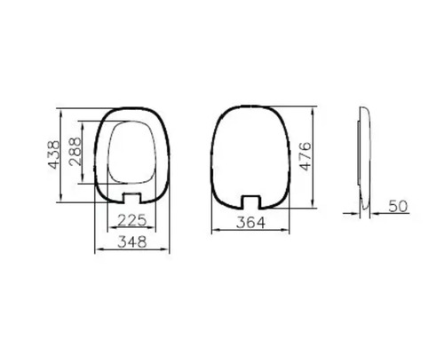 Schéma technique de WC avec dimensions