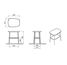 Dessin d''une table d''appoint avec dimensions