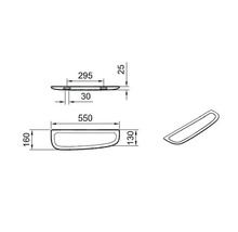 Schéma technique d''une tablette avec indication des dimensions.