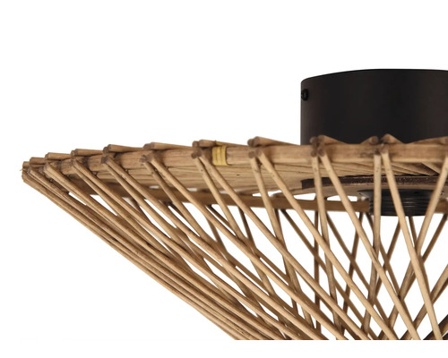 Vue détaillée d''un plafonnier en rotin