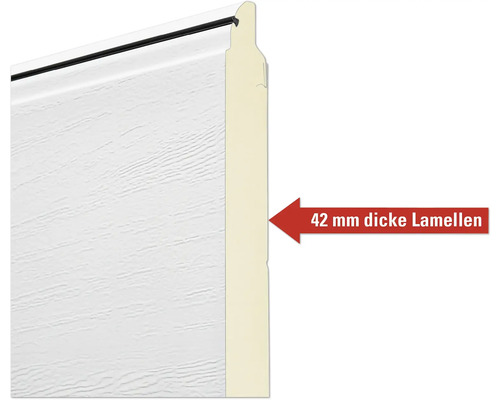 42 Millimeter dicke Lamellen für Sektionaltore