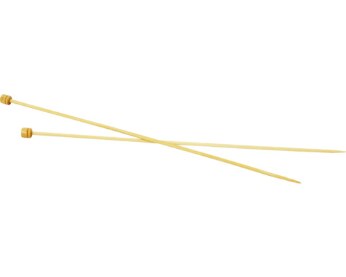 Zwei gekreuzte Stricknadeln aus Holz