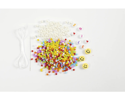 Kit de bricolage avec perles, fil et aiguille pour la fabrication de bijoux