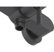 Detailaufnahme einer Lenkrolle mit Befestigungsstutzen