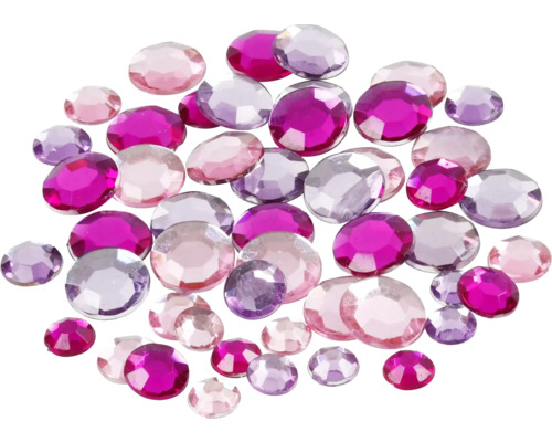 Pierres strass rondes 6+9+12 mm, lilas, 360 pces.