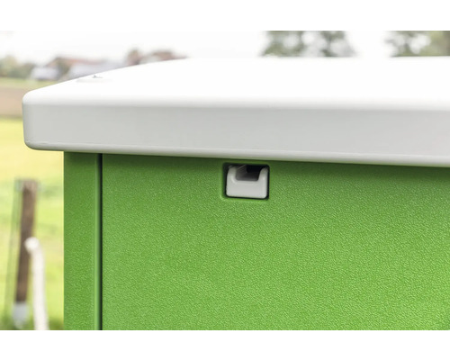 Vue détaillée d''une armoire de jardin avec fermeture