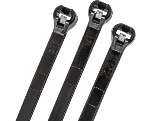 Drei Kabelbinder aus Kunststoff