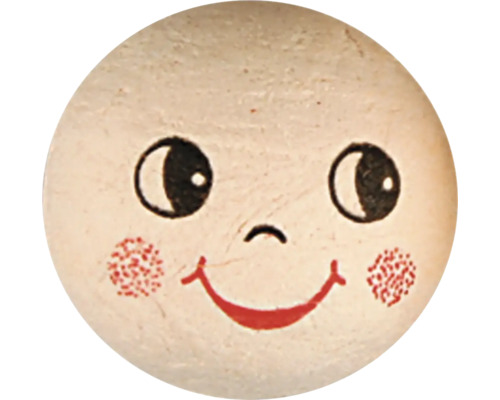 Holzknopf mit aufgemaltem Gesicht