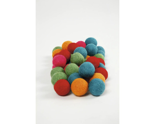 Dekorative Filzkugeln in verschiedenen Farben