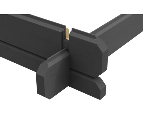 Vue détaillée d''un assemblage d''angle en bois