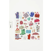 Aufkleberbogen mit Garten- und Küchenmotiven