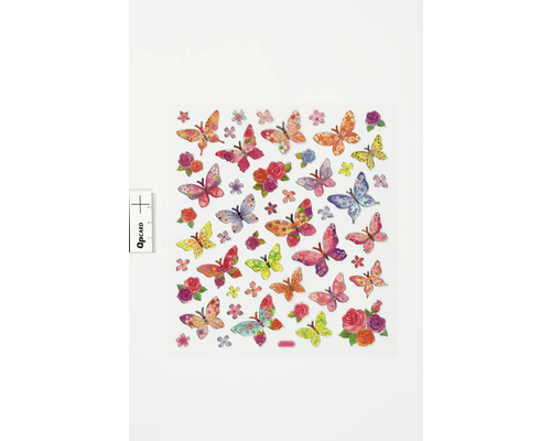 Planche d''autocollants avec fleurs et papillons