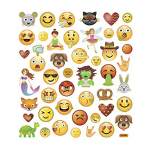 Aufkleberbogen mit verschiedenen Emoji Motiven