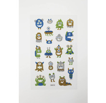 Aufkleberbogen mit Glitzer-Monster-Motiven