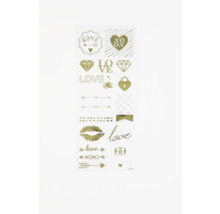 Aufkleberbogen mit verschiedenen Motiven zum Thema Liebe