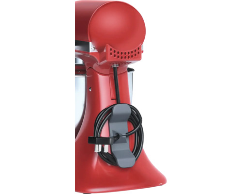 Vue détaillée d''un robot de cuisine rouge avec enrouleur de câble